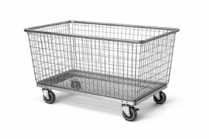 Carro cesta de alambre de acero de 250 litros