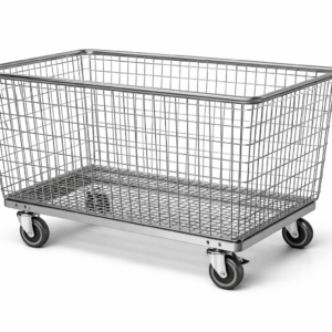 Carro cesta de alambre de acero de 250 litros