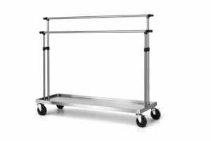 Carro colgador de ropa de 2 barras de 150 cm