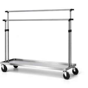 Carro colgador de ropa de 2 barras de 150 cm