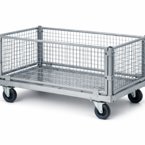 Carro contenedor de malla plegable 120 x 80 cm para 500 kg
