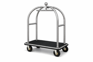 Carro portaequipajes de lobby con barandal tubular 122 x 61 cm