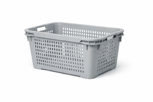 Cesta apilable perforada de polipropileno de 65 litros