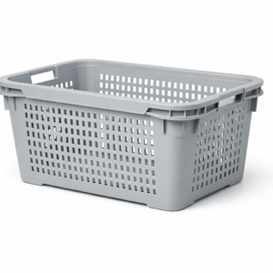 Cesta apilable perforada de polipropileno de 65 litros