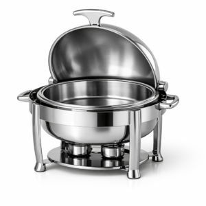 Chafing dish redondo 6 litros con tapa abatible