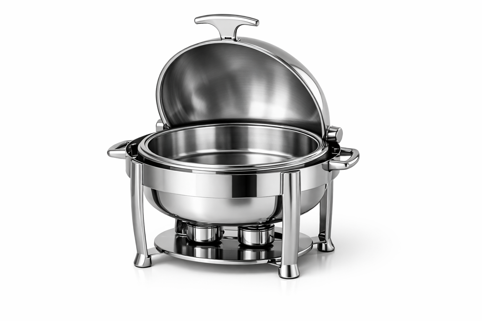 Chafing dish redondo 6 litros con tapa abatible
