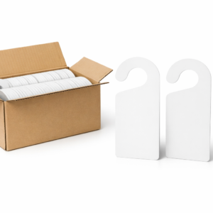 Colgador de puerta de dos caras 9 x 22 cm en caja de 250 unidades