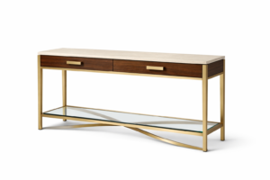 Consola decorativa de vestíbulo 150 cm con 2 gavetas