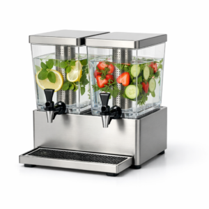 Dispensador de agua con infusiones de dos cubas