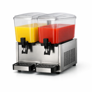 Dispensador de jugo refrigerado de dos cubas