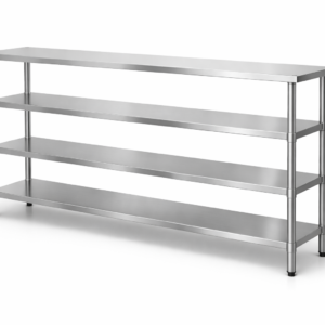 Estantería de acero inoxidable 4 niveles 180 x 45 cm