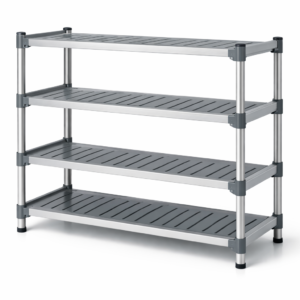 Estantería de aluminio y polipropileno 4 niveles