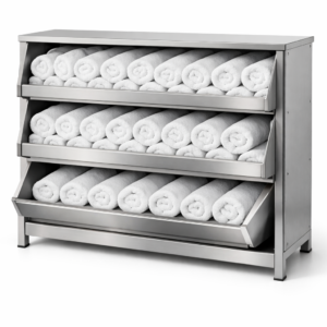 Estantería dispensadora de toallas enrolladas 3 niveles 90 cm