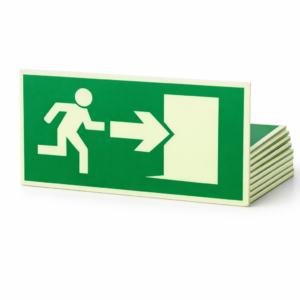 Juego de 10 señales fotoluminiscentes de evacuación 30 x 20 cm