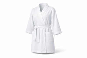 Kimono cruzado de microfibra de 220 g/m2 con 2 bolsillos