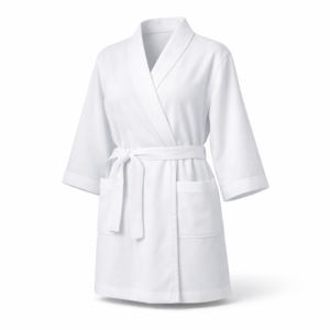Kimono cruzado de microfibra de 220 g/m2 con 2 bolsillos