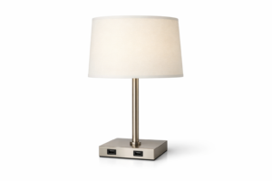 Lámpara de mesa de noche de 45 cm con 2 tomas de carga