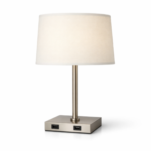 Lámpara de mesa de noche de 45 cm con 2 tomas de carga