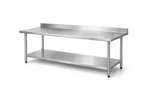 Mesa de trabajo de acero inoxidable 180 cm con estante