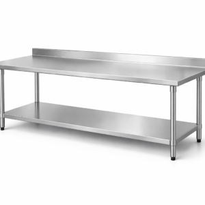 Mesa de trabajo de acero inoxidable 180 cm con estante
