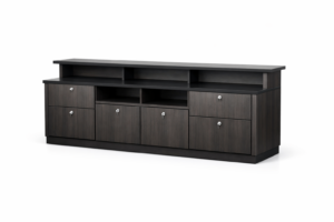 Mueble posterior de recepción 200 cm con 6 casilleros