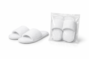 Pantuflas abiertas de toalla de 3 mm en bolsa individual