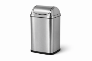 Papelera de acero inoxidable con tapa basculante 50 litros