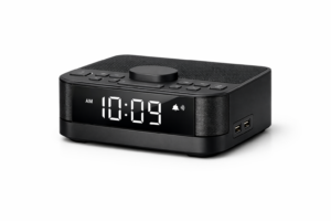 Radio despertador de habitación con altavoz inalámbrico y 2 tomas de carga