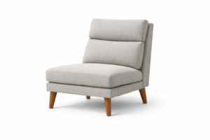 Sillón de descanso tapizado de 75 cm de ancho con patas de madera