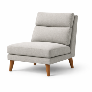 Sillón de descanso tapizado de 75 cm de ancho con patas de madera