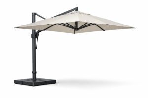 Sombrilla lateral de brazo excéntrico 3.5 x 3.5 m con giro de 360 grados