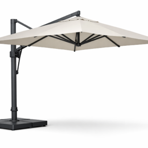 Sombrilla lateral de brazo excéntrico 3.5 x 3.5 m con giro de 360 grados