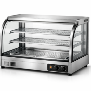 Vitrina calentada de sobremesa con humidificación