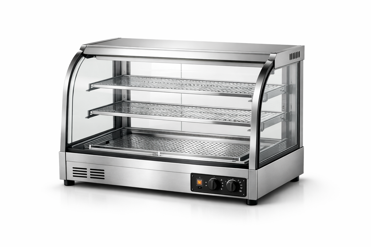 Vitrina calentada de sobremesa con humidificación