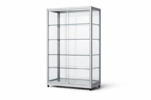 Vitrina expositora de cristal 180 cm con 4 estantes