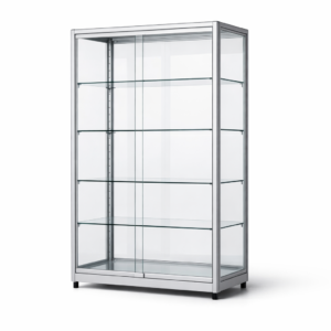 Vitrina expositora de cristal 180 cm con 4 estantes