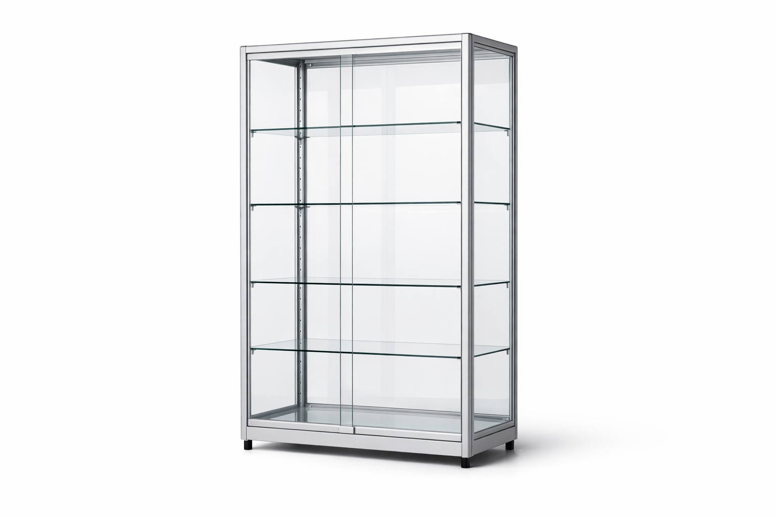 Vitrina expositora de cristal 180 cm con 4 estantes